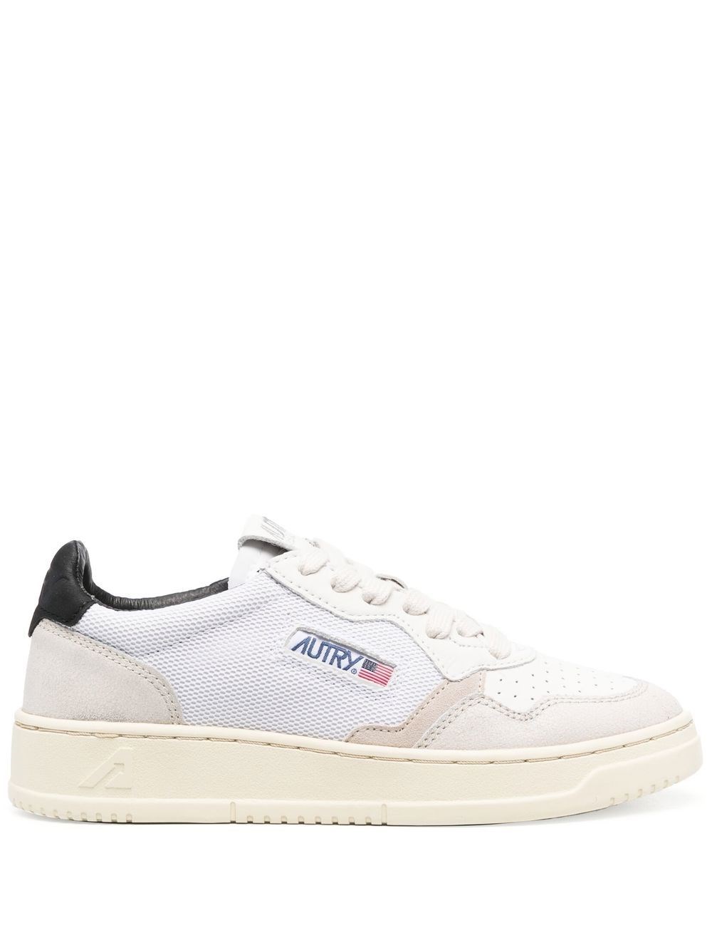 Autry Sneakers Bianca In Pelle Talloncino Nero In White