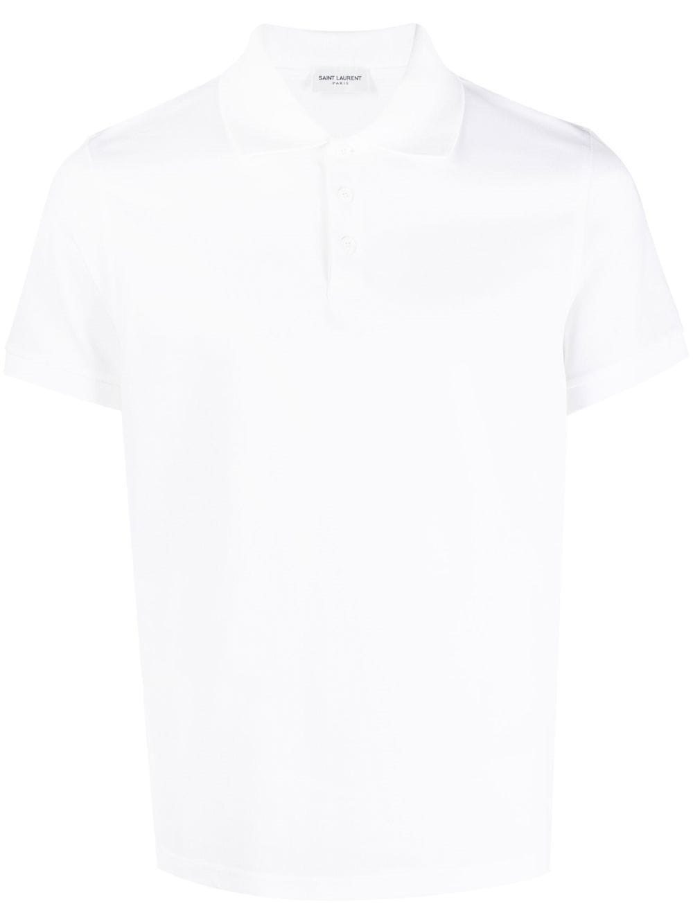 Saint Laurent Monogram Polo Shirt In White