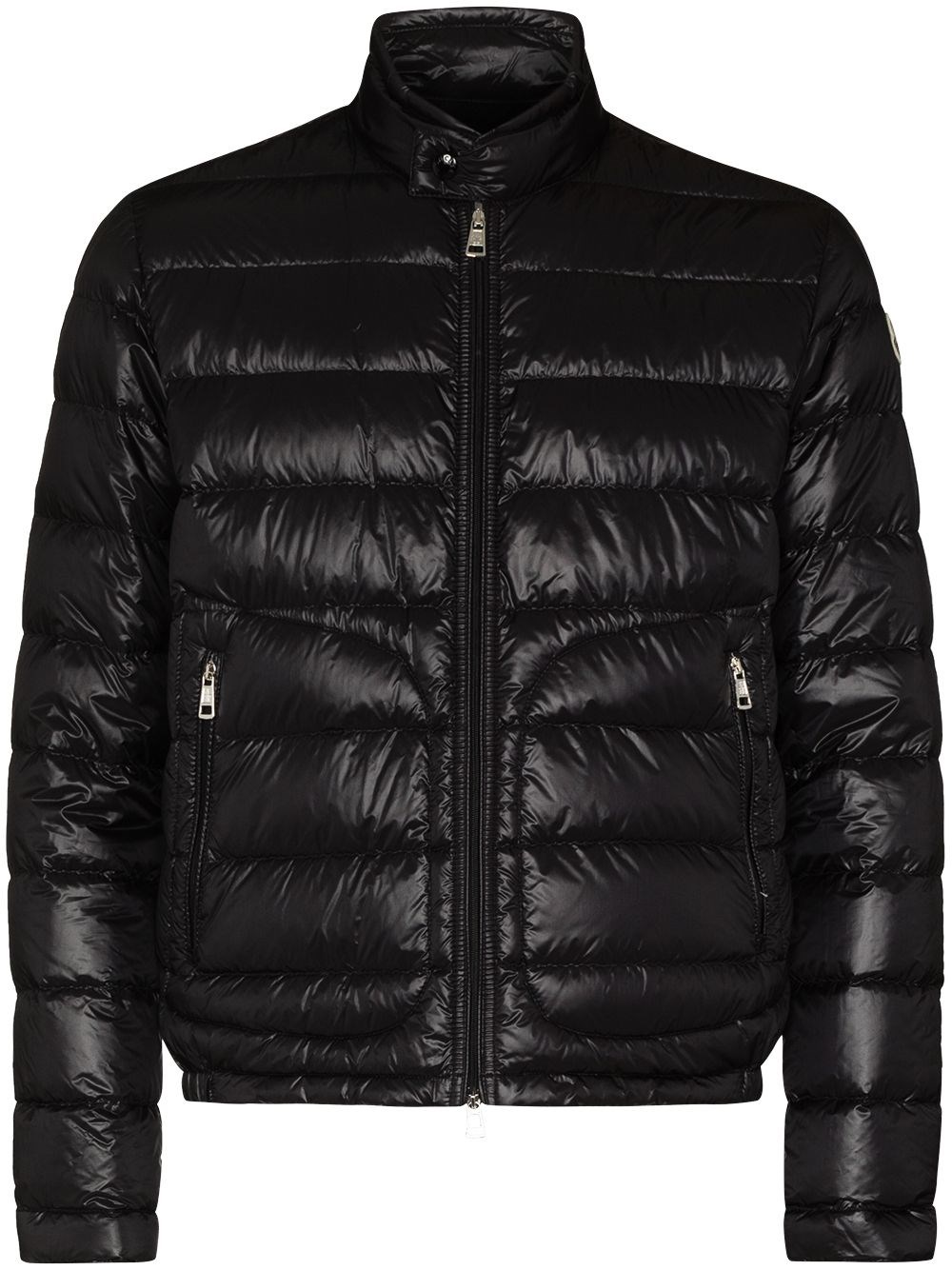 Moncler Men's Acorus Nylon Puffer Moto Jacket In Black