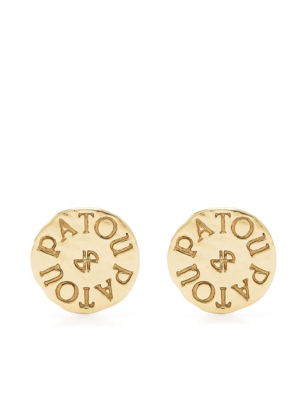 Shop Patou Gold Brass Coin Earrings In Yellow & Orange