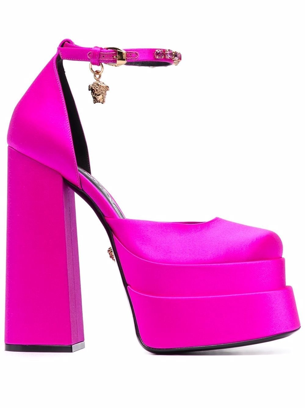 Shop Versace Pumps In Pink & Purple