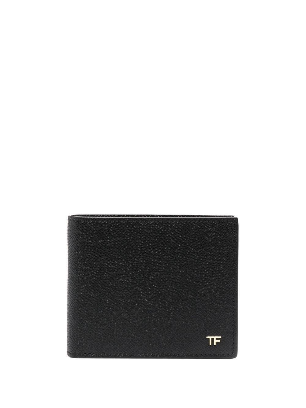 Tom Ford Small Grained-leather Bi-fold Wallet In Black