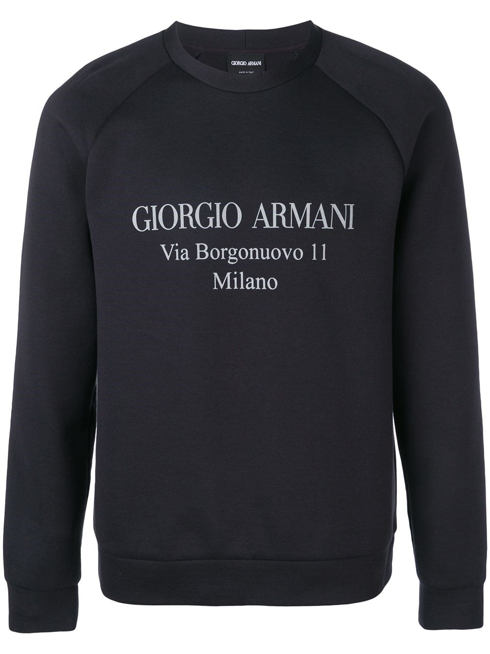 Giorgio Armani Men's Blue Borgonuovo 11 Cotton Double Jersey Sweatshirt