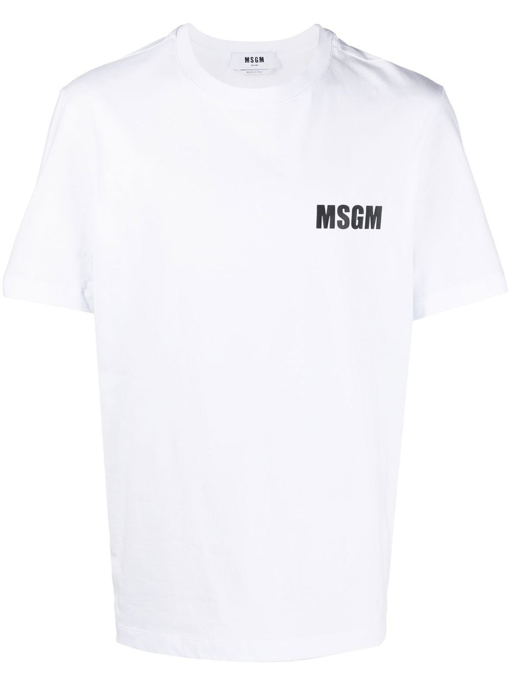 Msgm Impact Logo Jersey T-shirt In White
