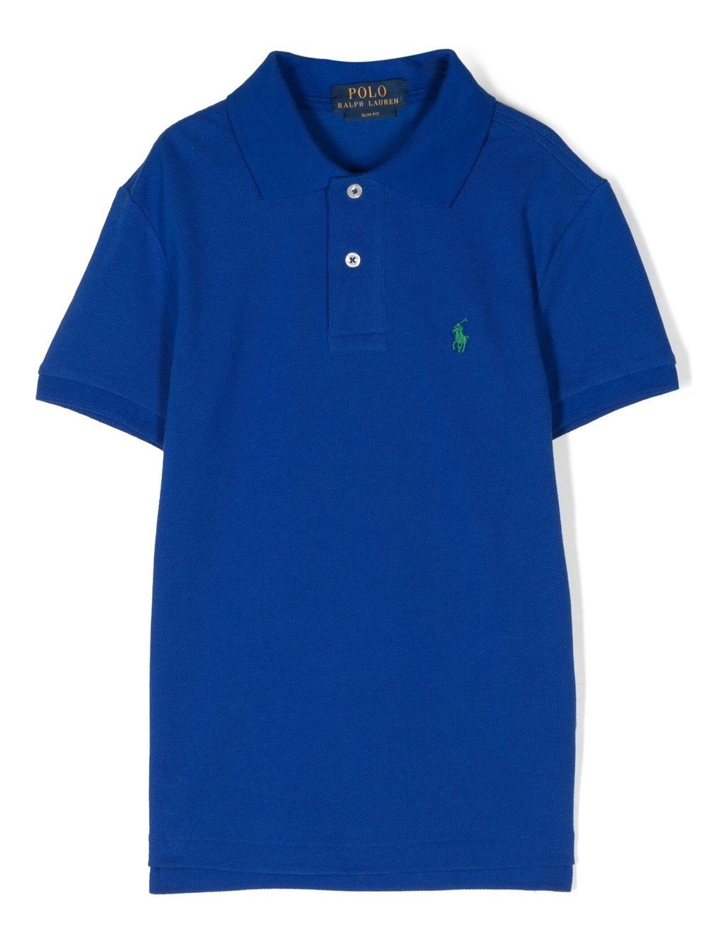 Ralph Lauren Kids' Plain Cotton Polo Shirt In Blue
