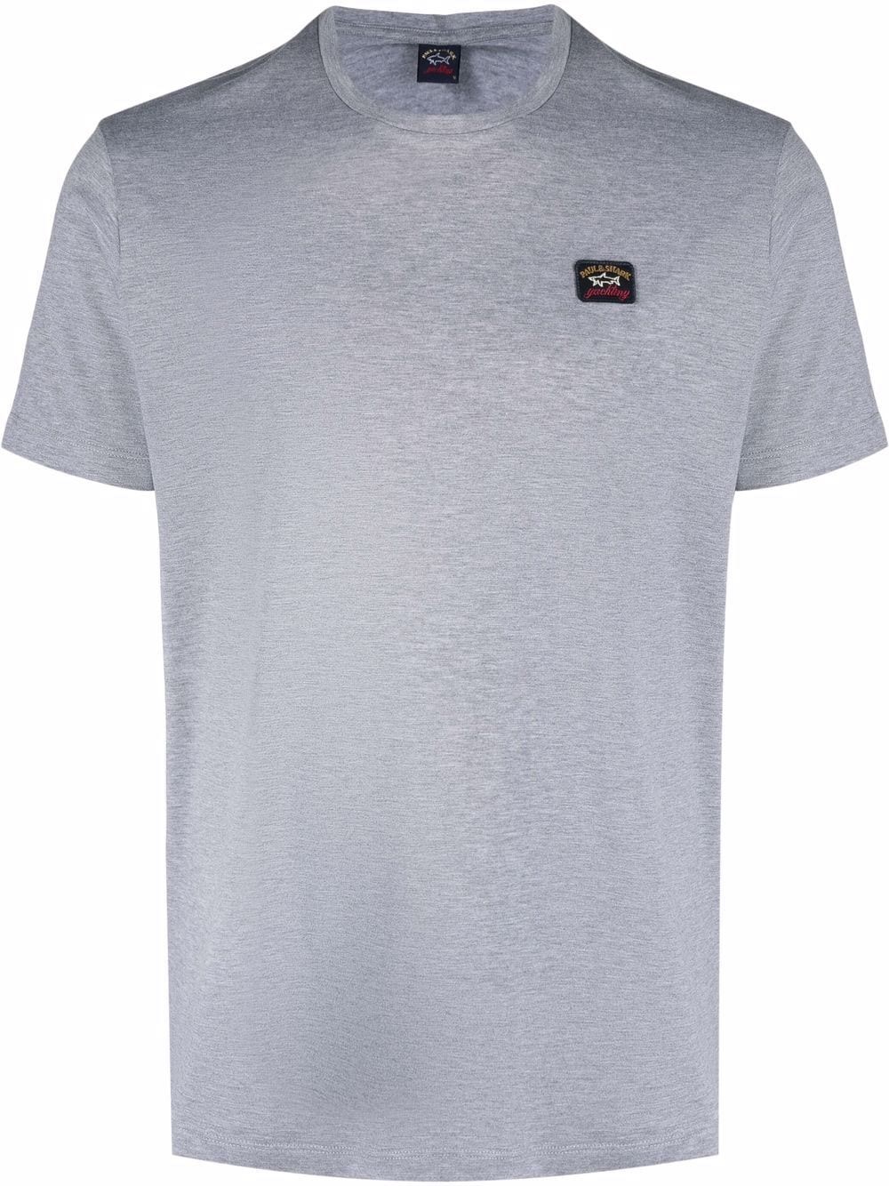 Paul & Shark Logo-patch Cotton T-shirt In Grey