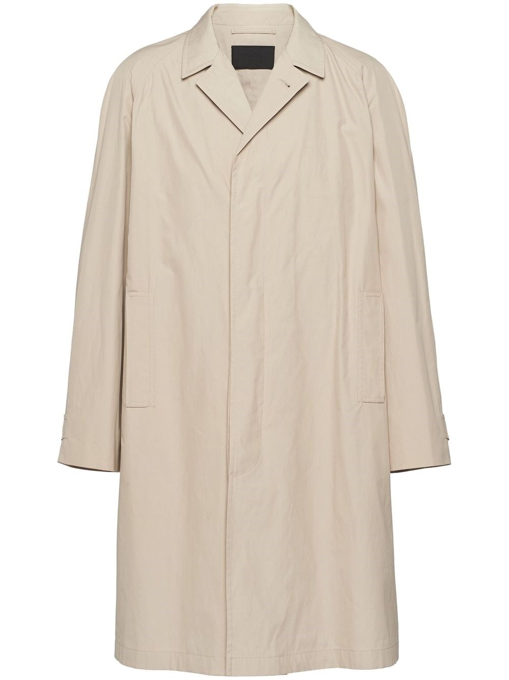 Shop Prada Cotton-blend Overcoat In Nude & Neutrals