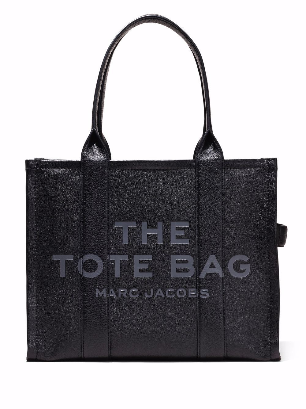Marc Jacobs 'the Large Tote Bag' Black Shoulder Bag With Logo Lettering In Black