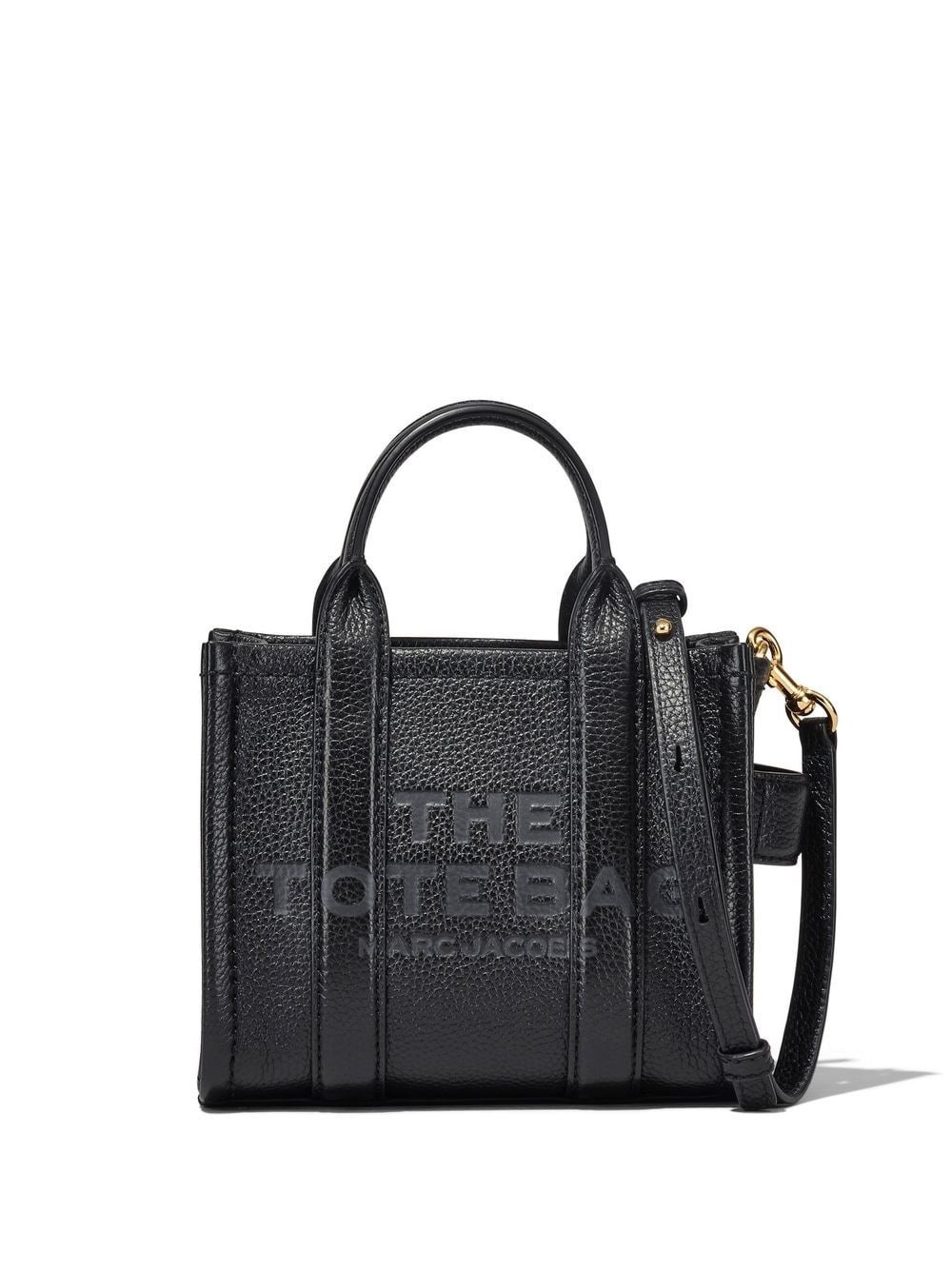 Marc Jacobs The Leather Micro Tote Bag In Black