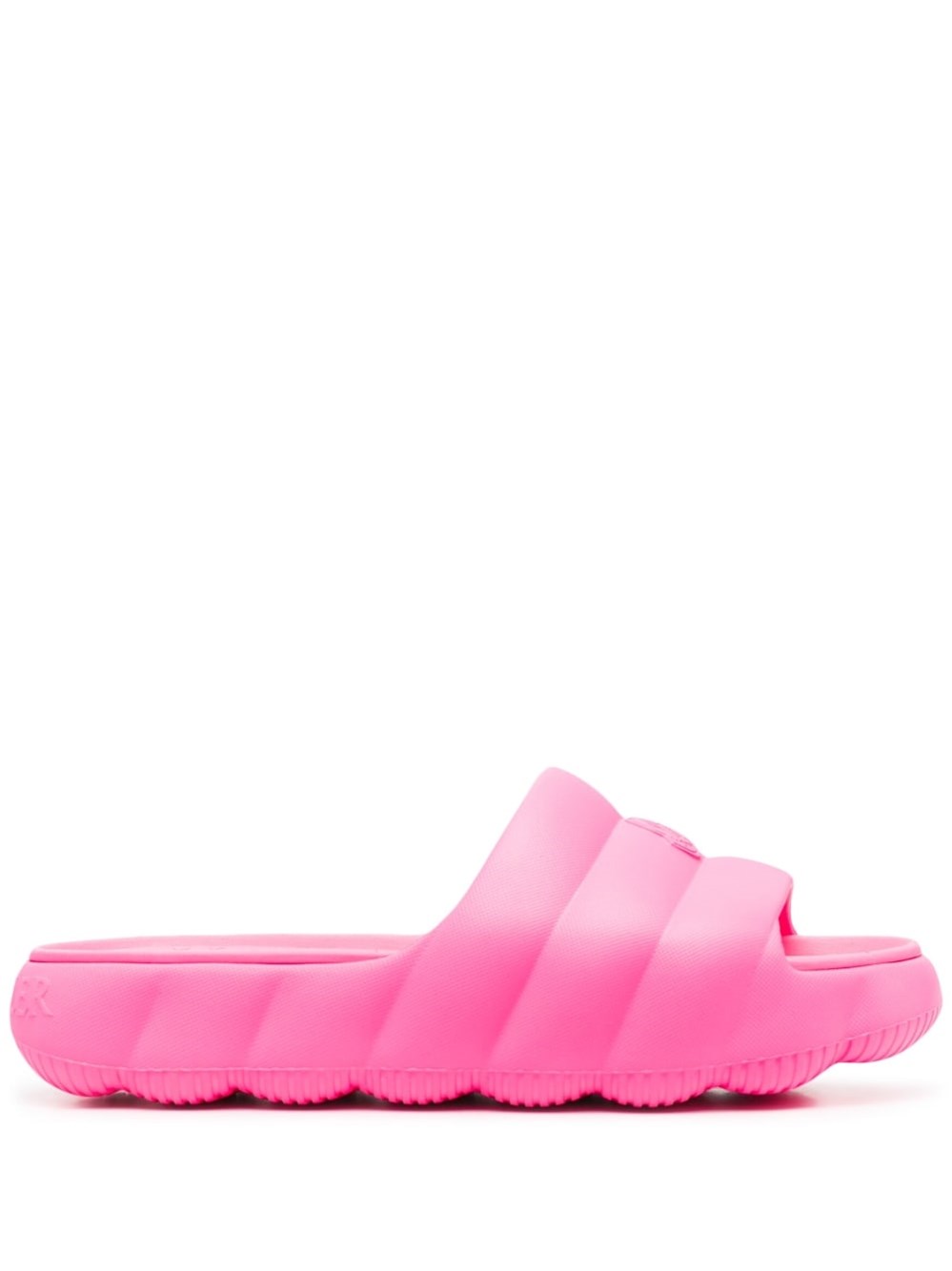 Shop Moncler Lilo Slides In Pink & Purple