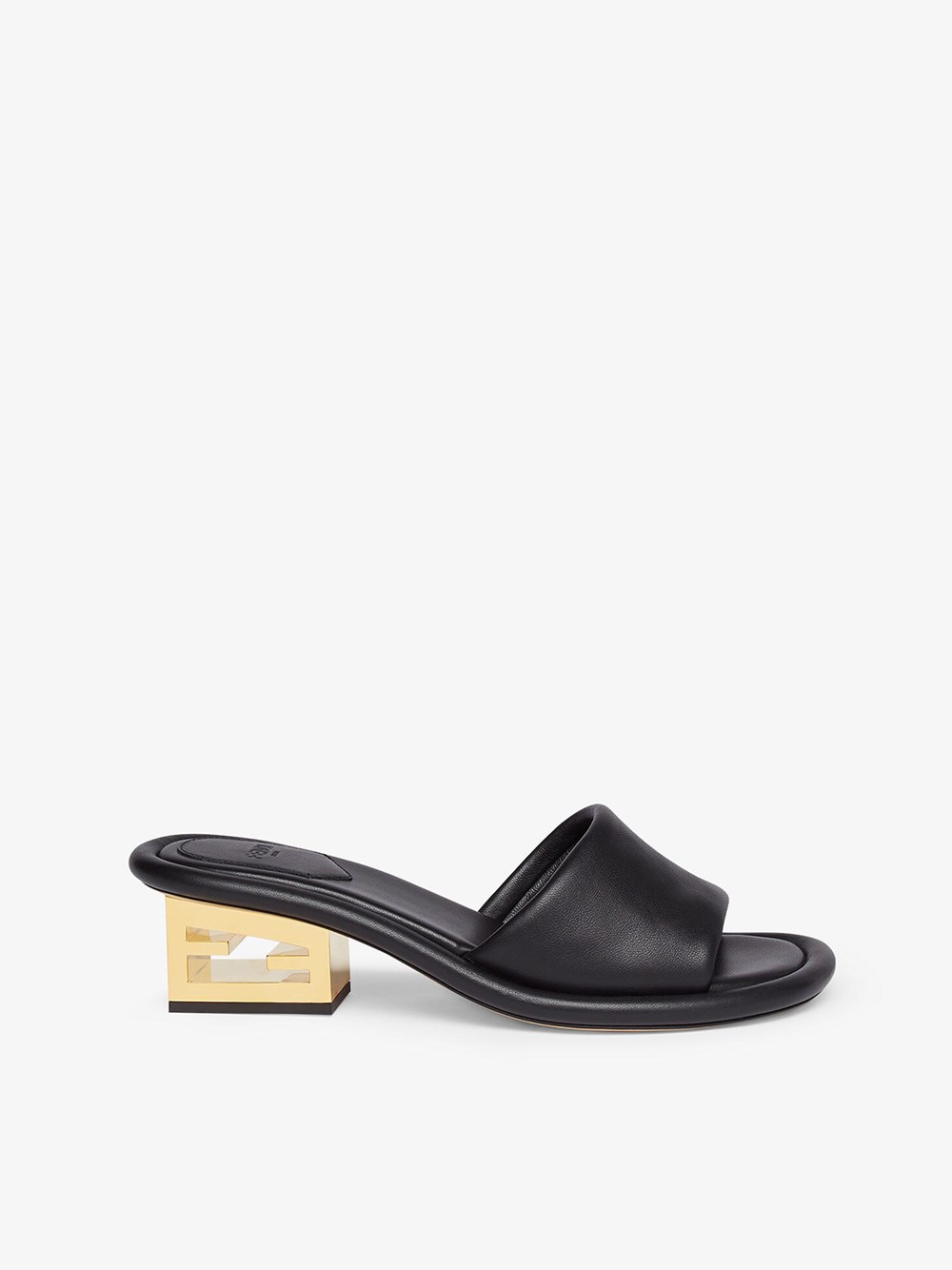 Fendi Cut Baguette Slide Sandal In Black