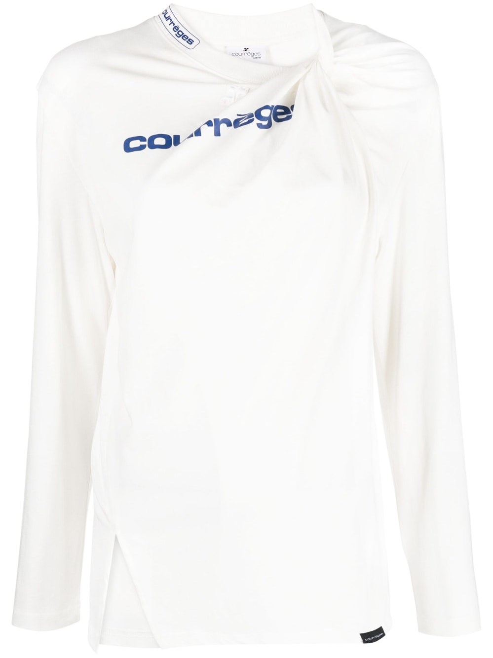 Courrèges Double-layer Asymmetric Jersey In White
