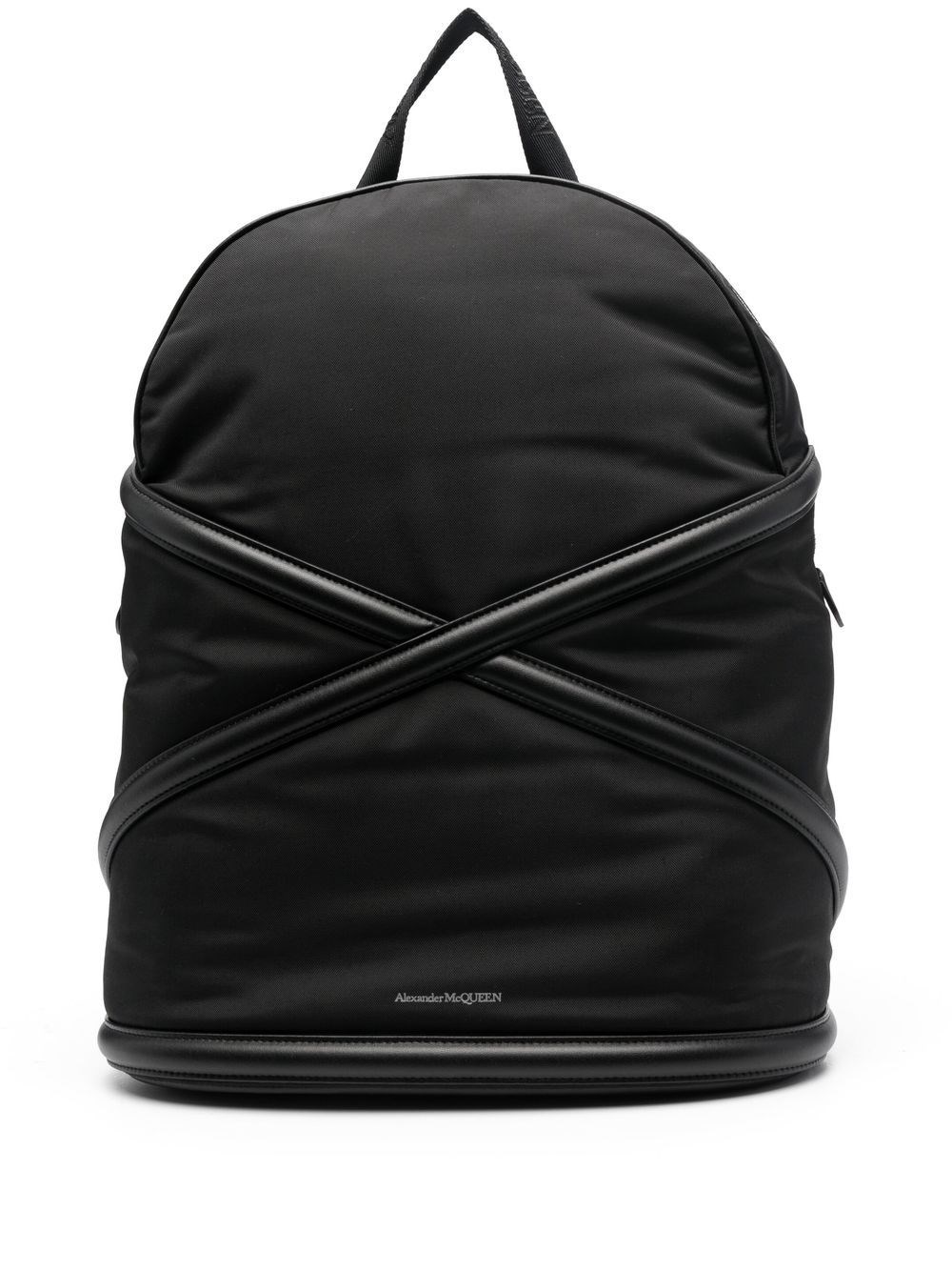 Alexander Mcqueen The Harness Logo Backpack In Black