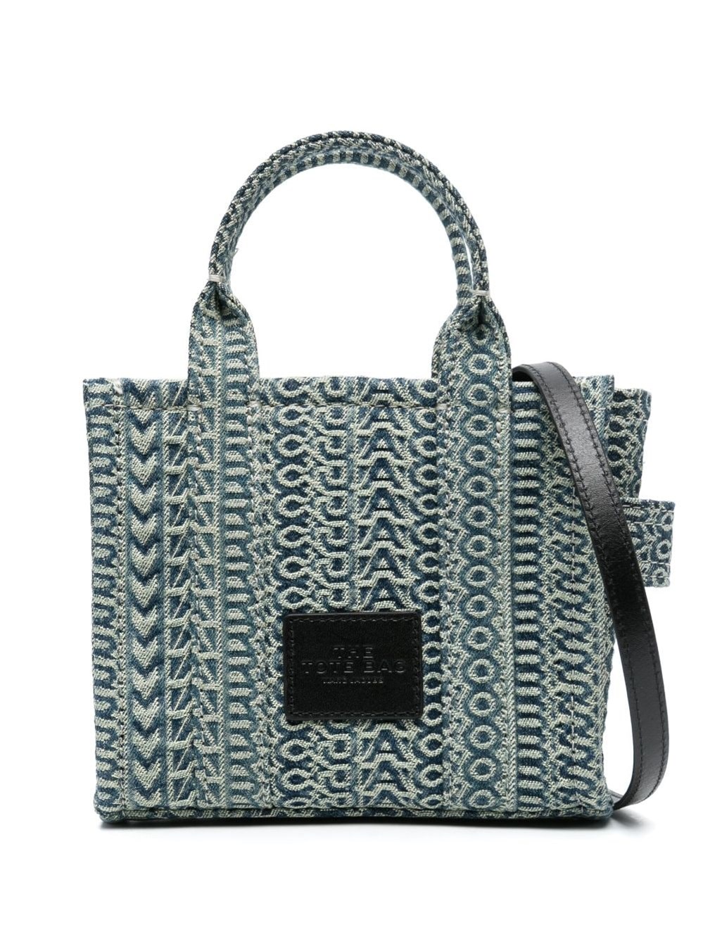 Marc Jacobs The Washed Monogram Denim Mini Tote Bag In Green
