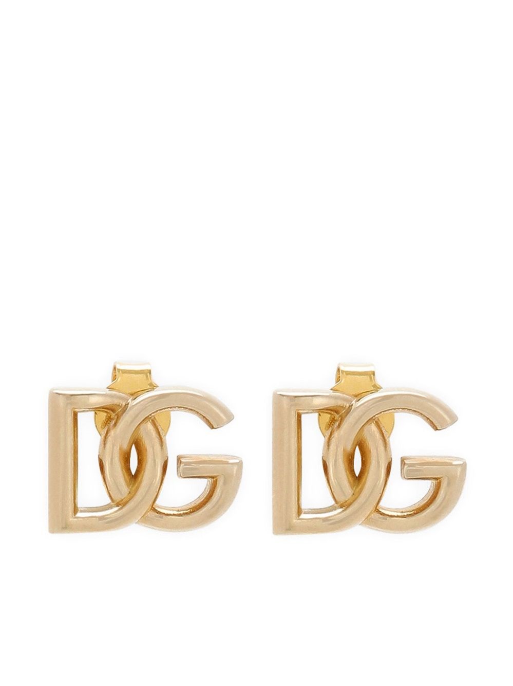 Dolce & Gabbana Gold Earrings With Dg Logo In Silver Plated