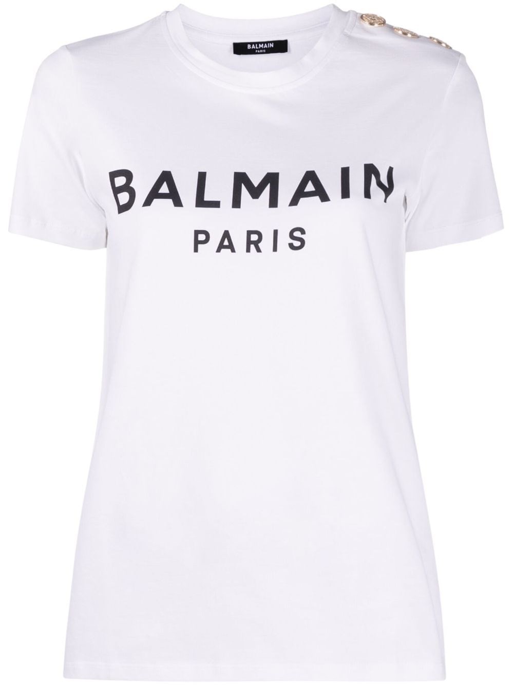 Shop Balmain T-shirt With  Paris Print In White