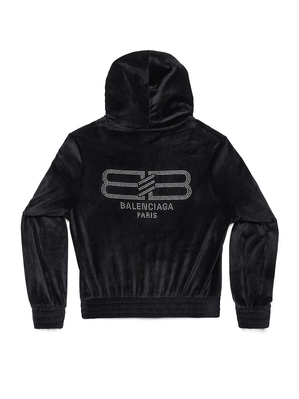 BB PARIS STRASS FITTED ZIP-UP HOODIE 