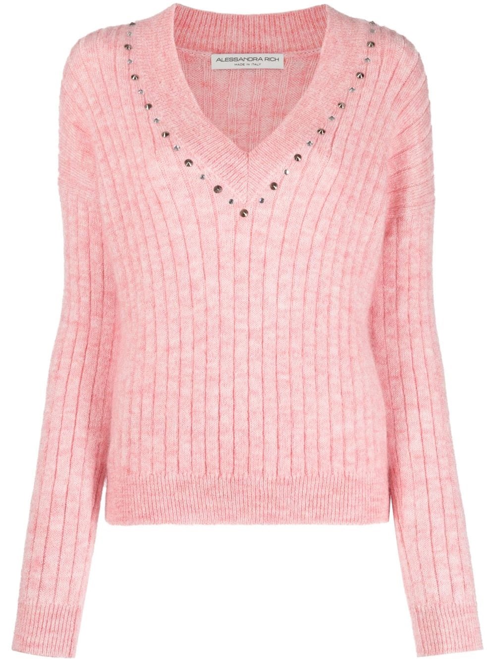 Alessandra Rich Wool Knitwear In Pink & Purple