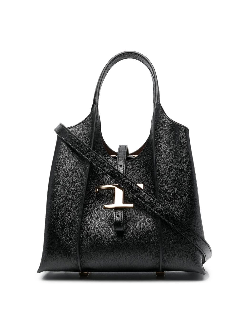 Tod's Borsa Tote Timeless Con Placca Logo In Black