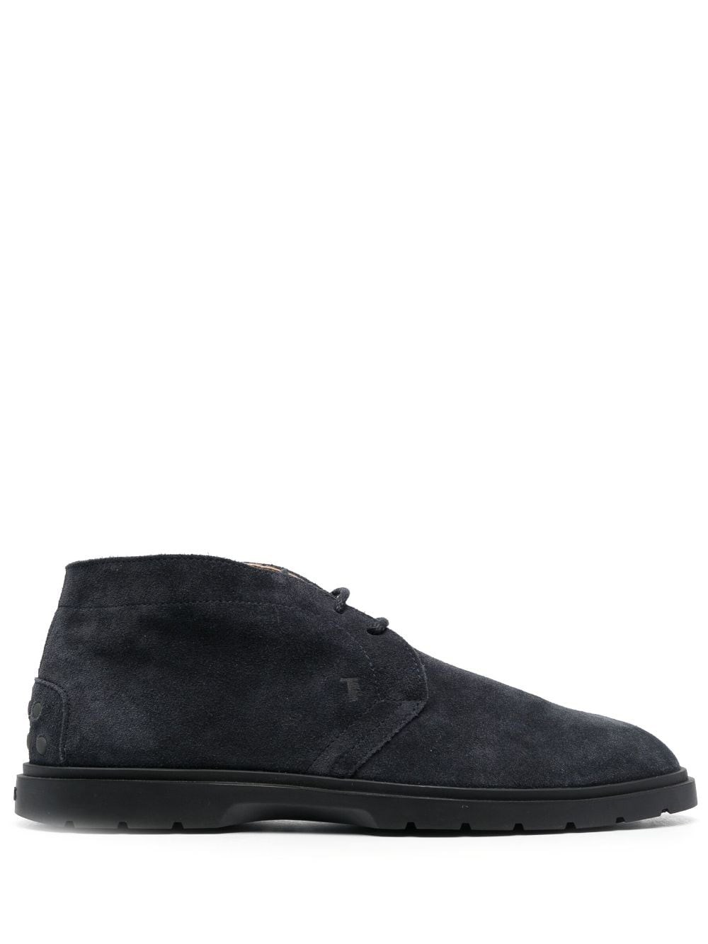 Shop Tod's Desert Suede Lace-up Boots In Blue