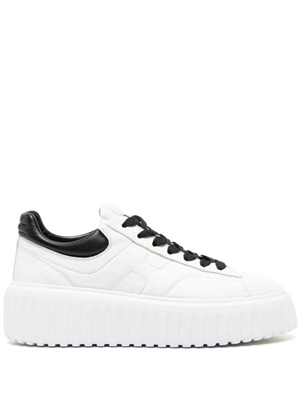 スニーカー HOGAN White Nappa Leather H-Stripes Sneakers Sneakers Hogan H-Stripes WHITE, BROWN for Man