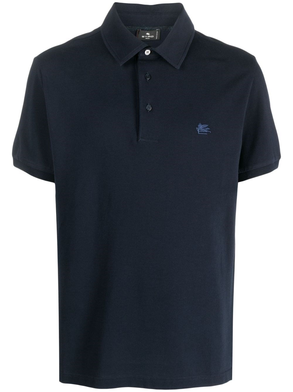 Etro Polo Shirt With Pegasus Embroidery In Blue