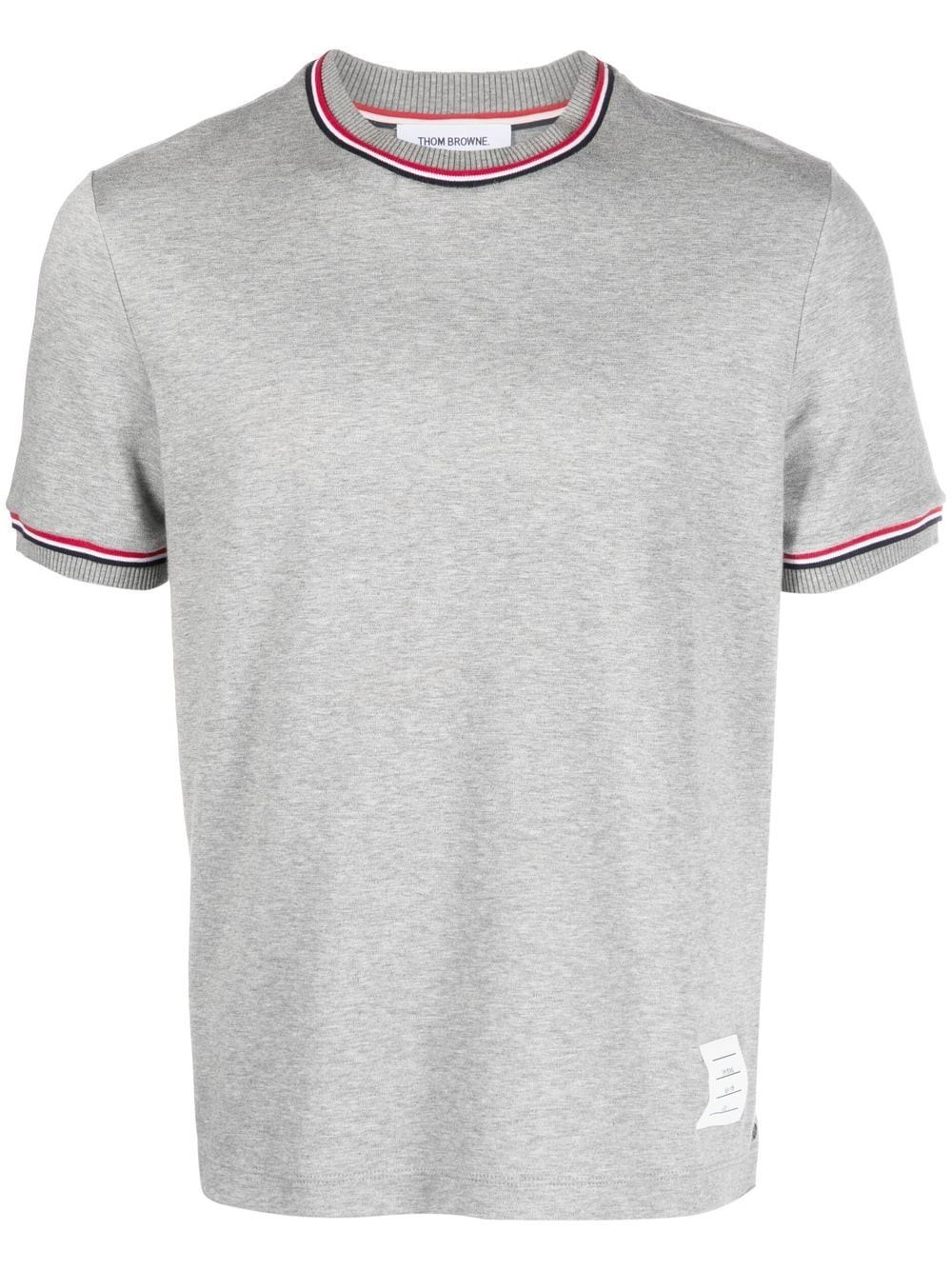 Thom Browne Grey Short Sleeve Crew Neck T-shirt In Cotton Man In Grey
