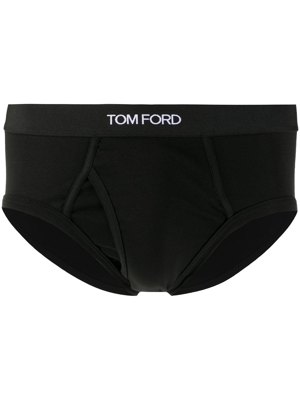 Tom Ford Black Logo Waistband Briefs In Black