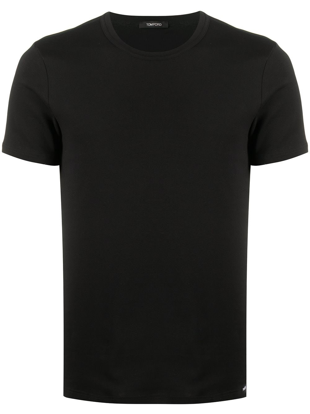 Tom Ford Black Stretch Cotton Crew Neck T-shirt In Black