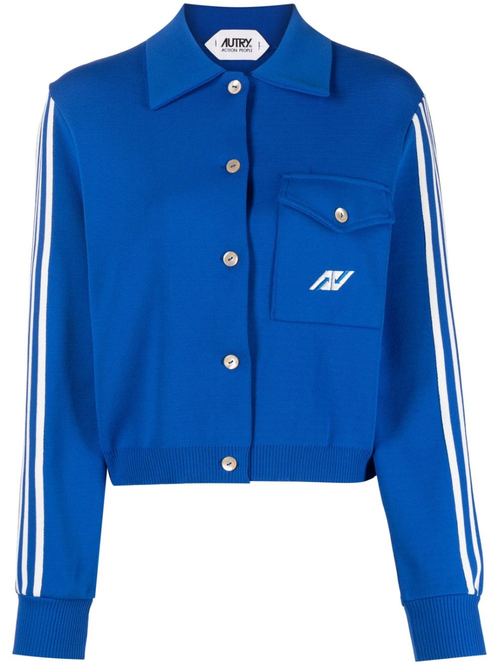 Autry Side Band Cardigan In Blue