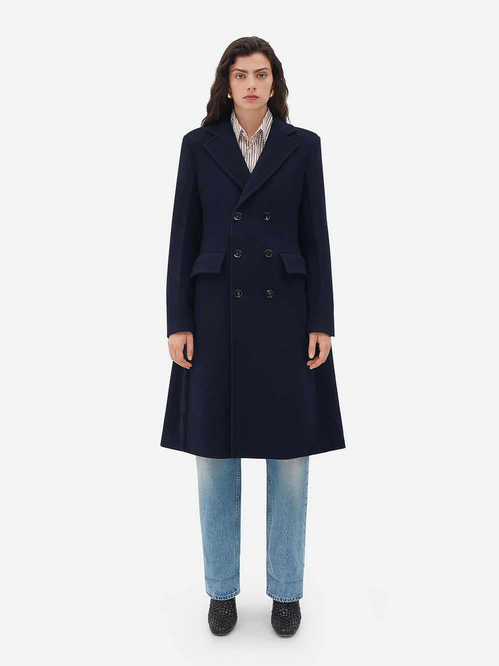 Bottega Veneta Cappotto In Blue