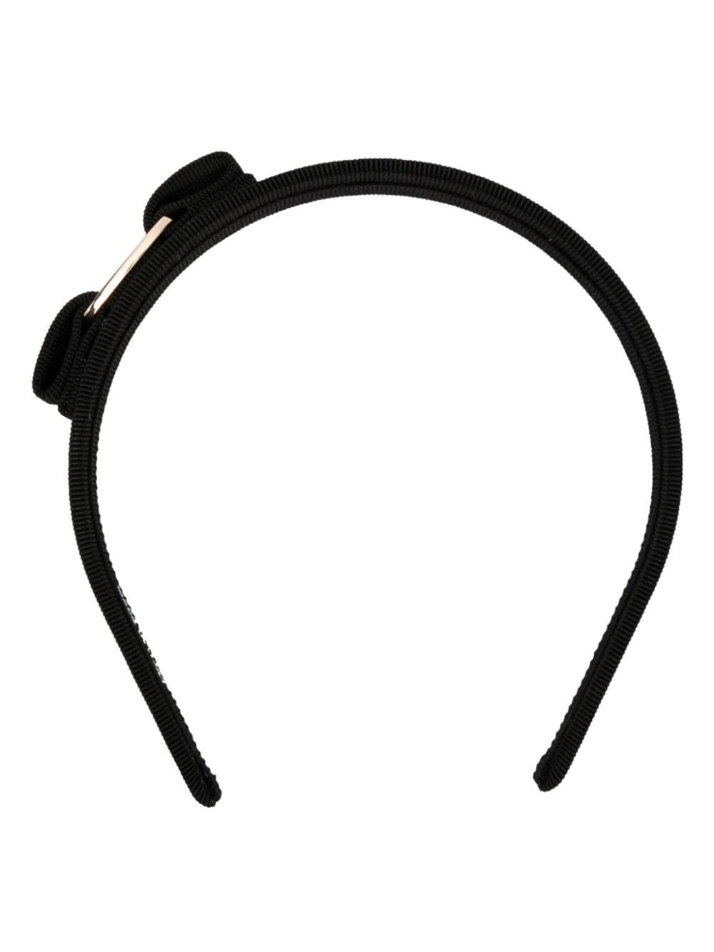 Ferragamo Black Fabric Hairband In Brown