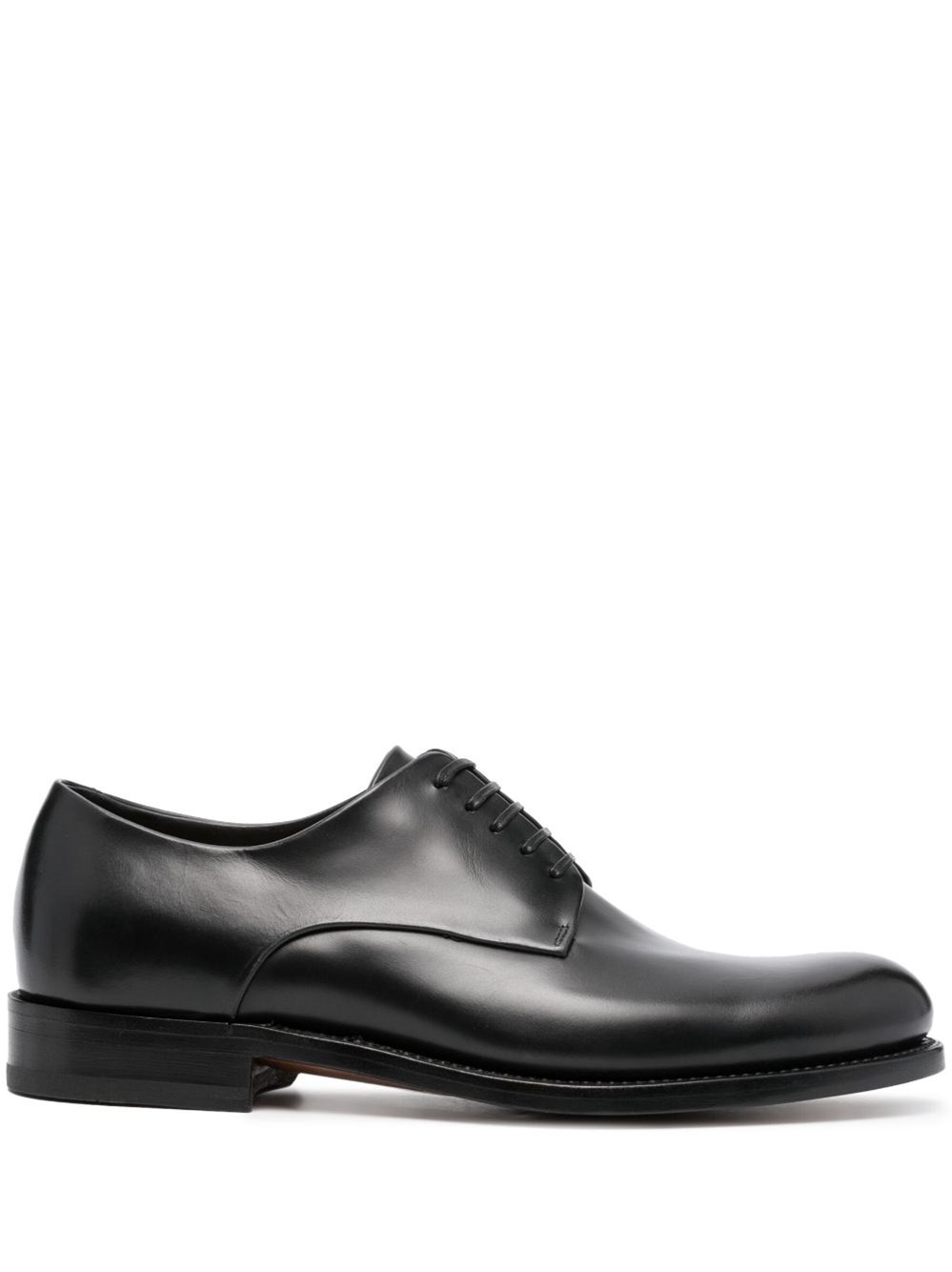 Shop Ferragamo Leather Derbies In Grey