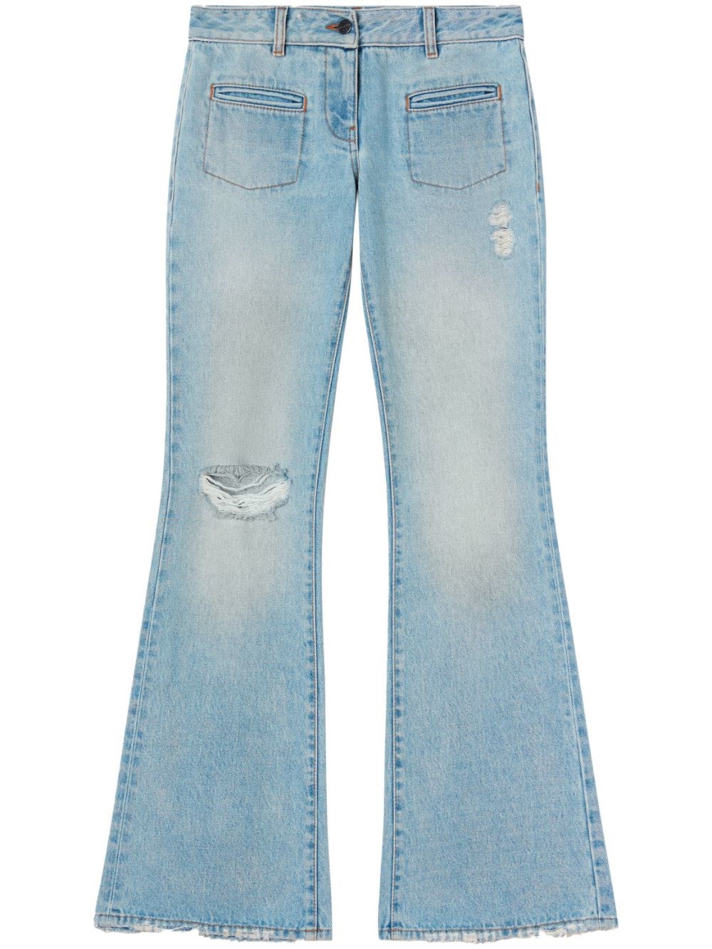 Palm Angels Blue Bootcut Denim Pants In Blue