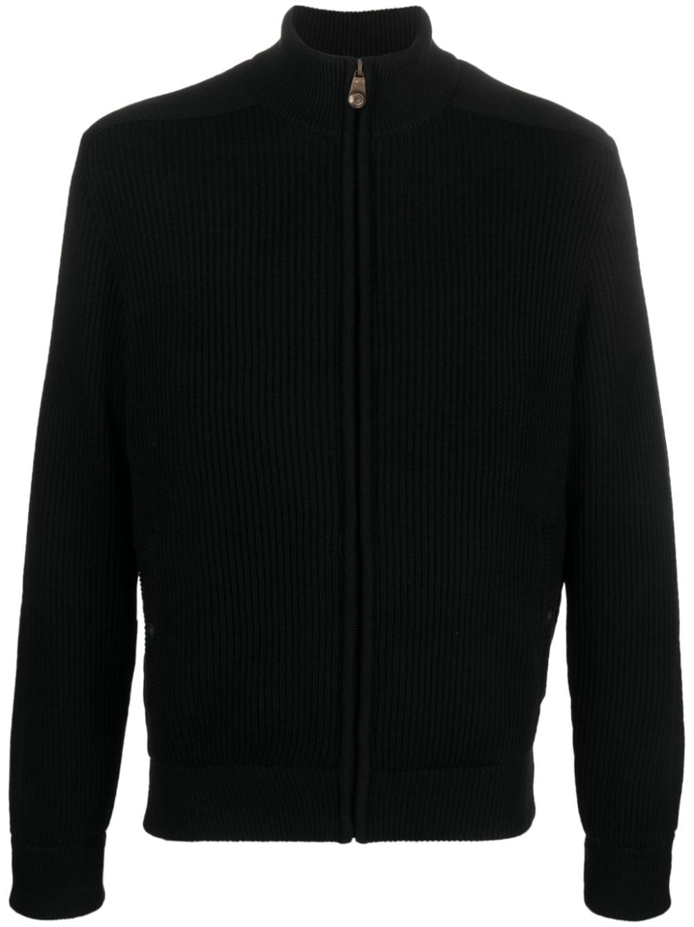 Shop Paul & Shark Wool Full Zip Sweater In Black