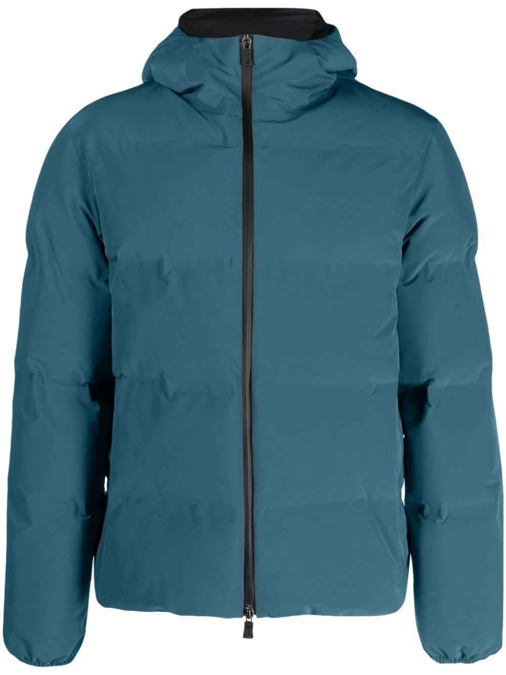 Herno Padded Zip-up Hooded Jacket In Blue