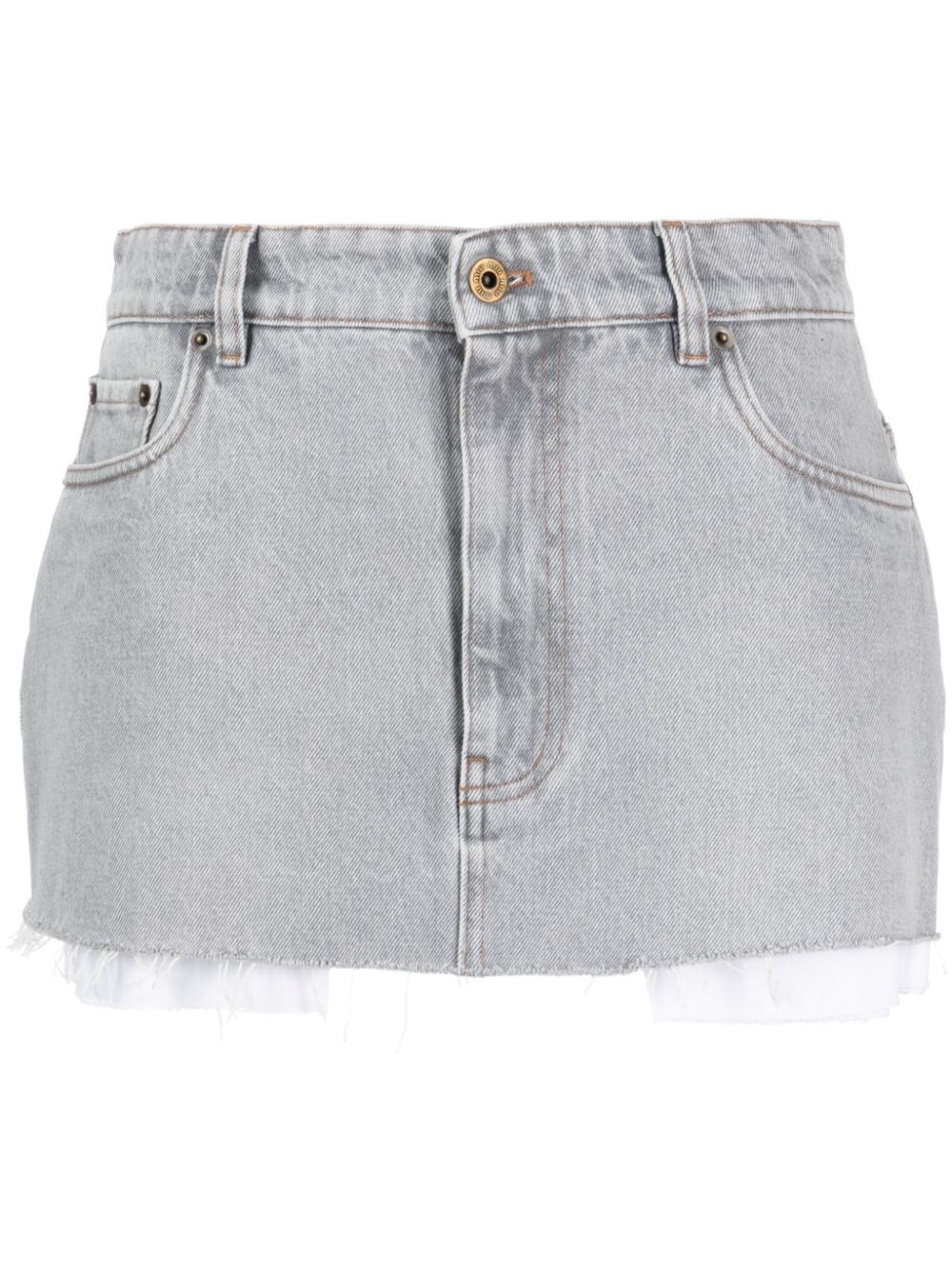 Miu Miu Denim Shorts In Grey