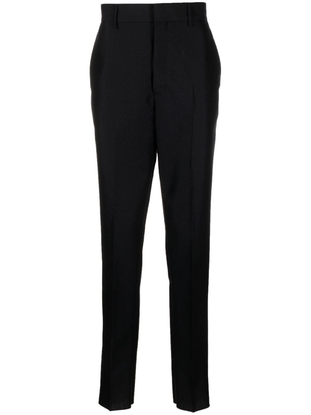 Prada Mohair And Wool Slim Pants In Blue