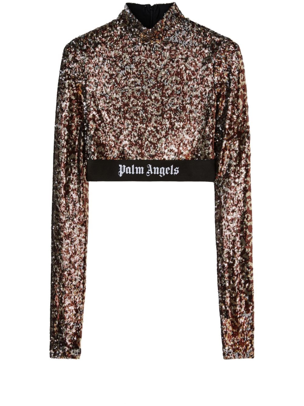 Palm Angels Women's Sequined Top | Size Medium | Pwab038 In Brown