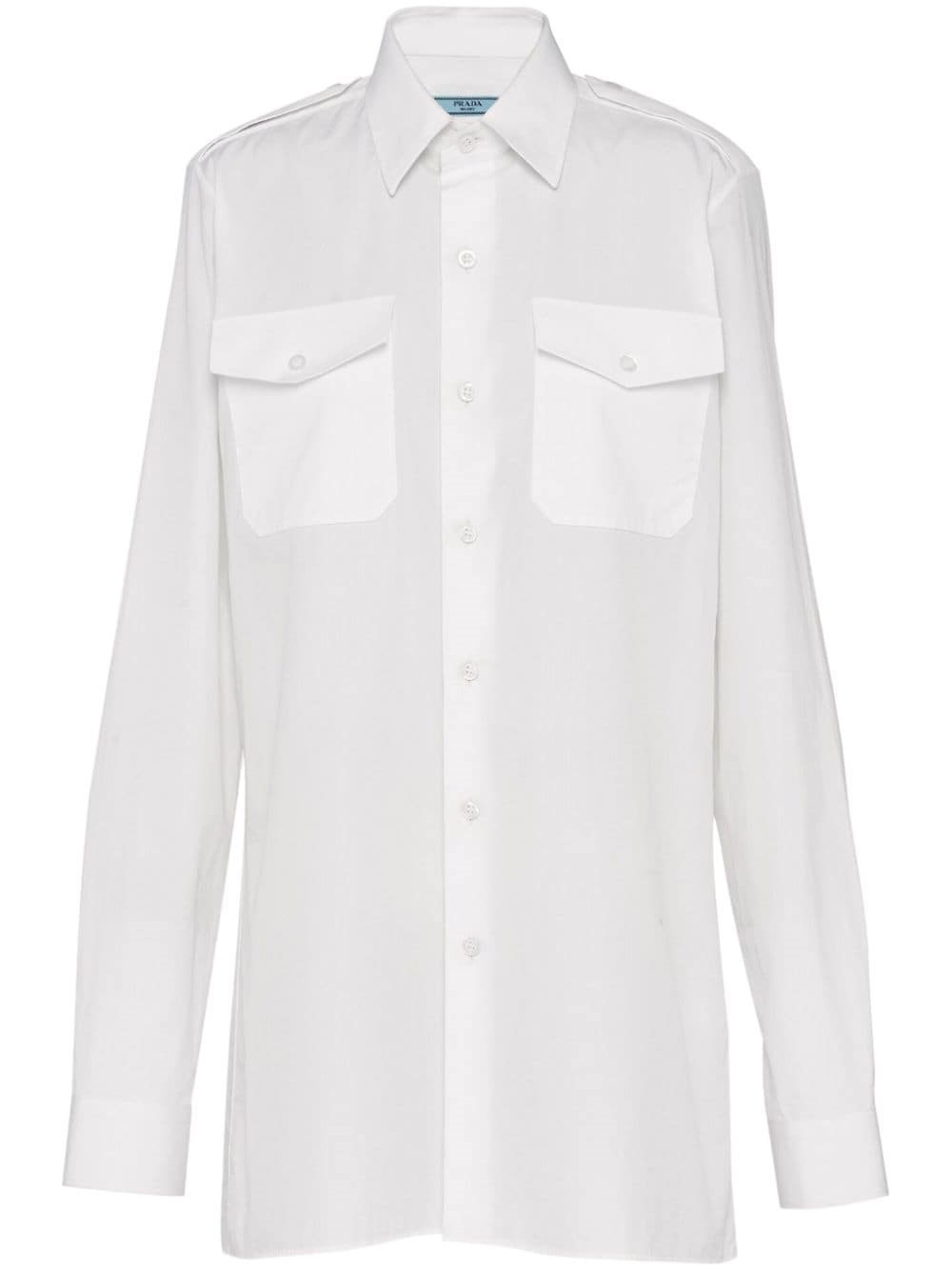 Prada Button-fastening Long-sleeve Shirt In White