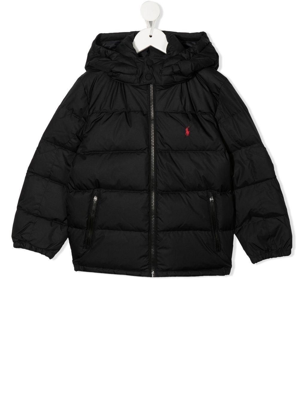 Padded down jacket with a zip-up closure 