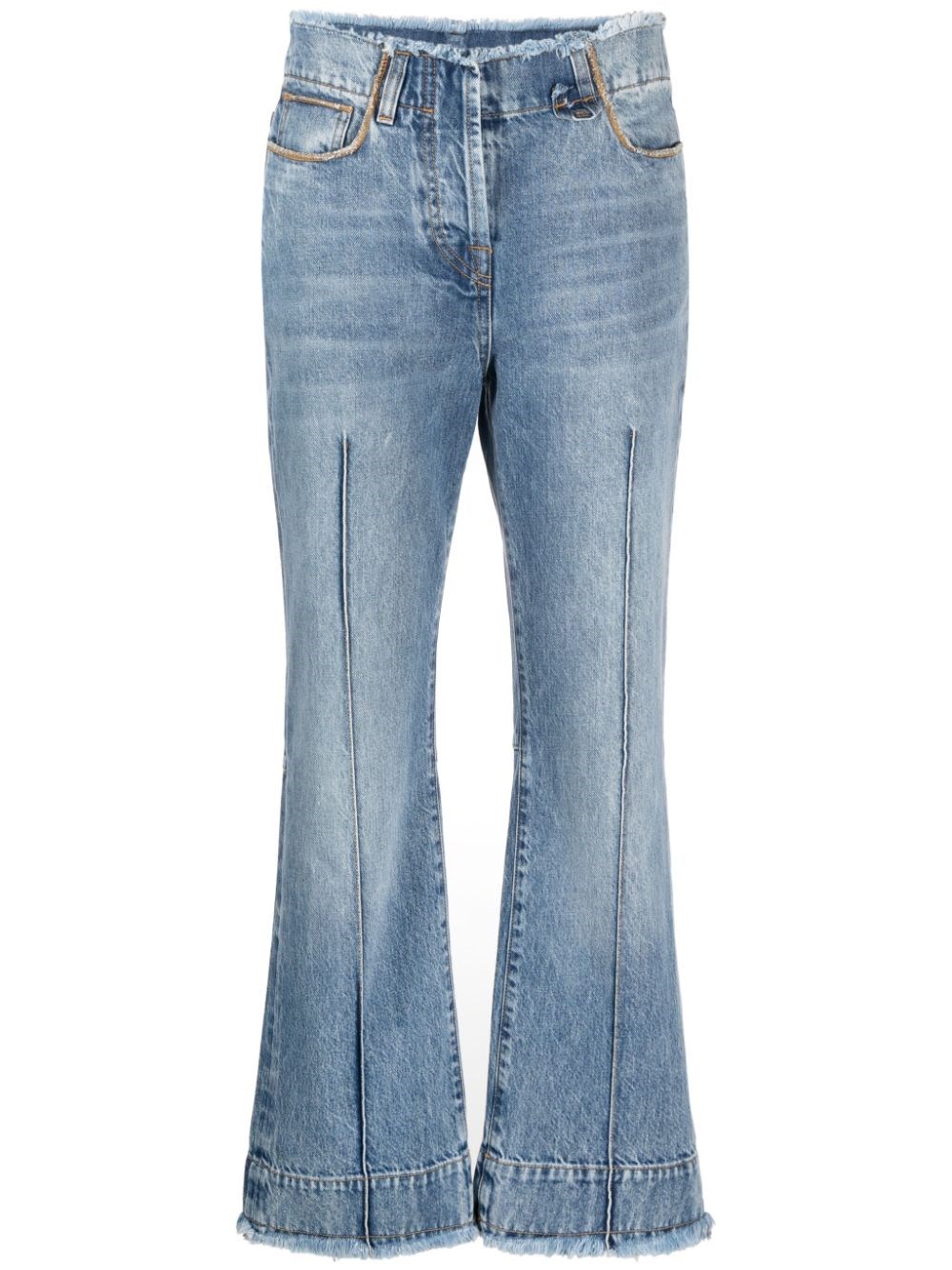 JACQUEMUS FRAYED CROPPED JEANS DE NIMES
