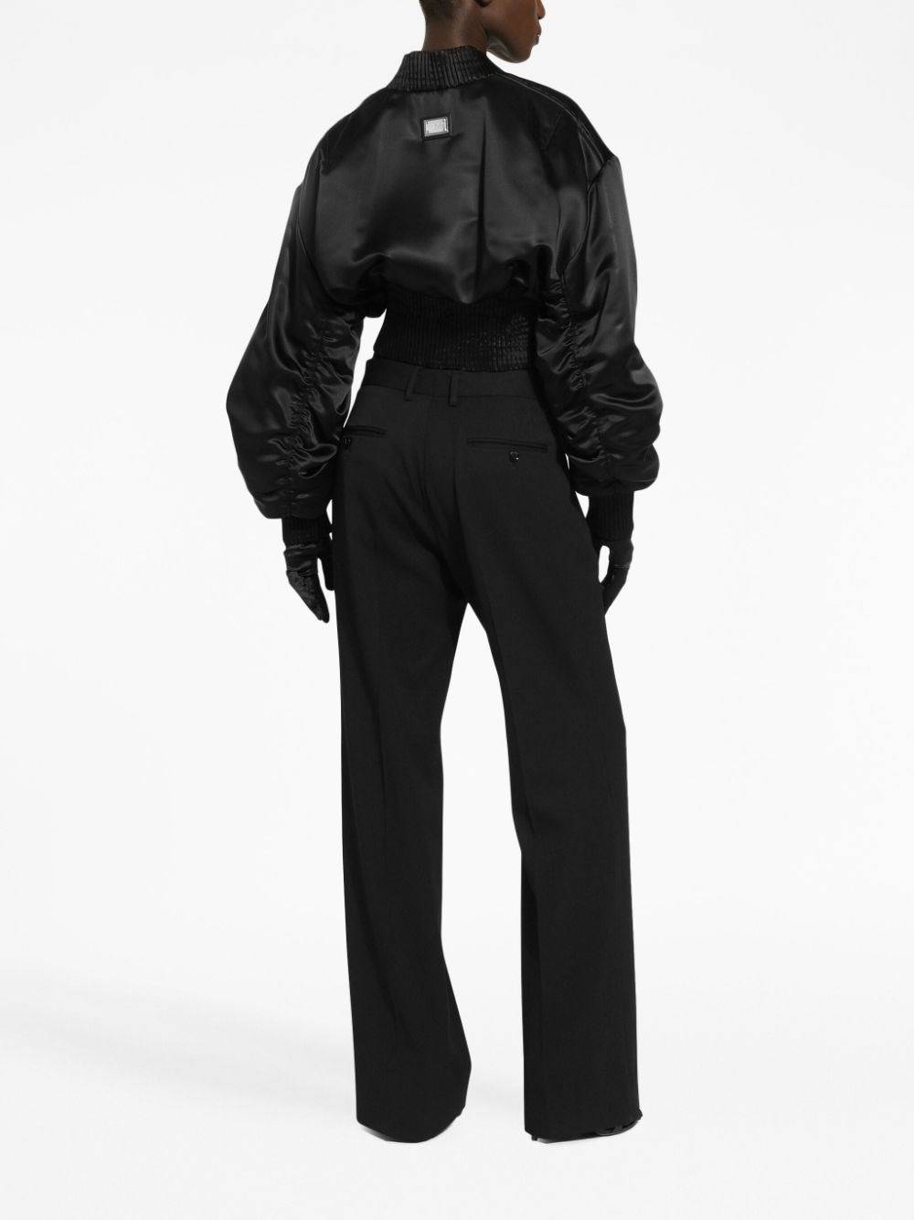 High-waisted trousers with box-pleat 