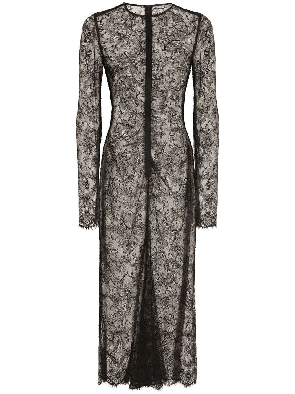 Semi-sheer lace midi Dress