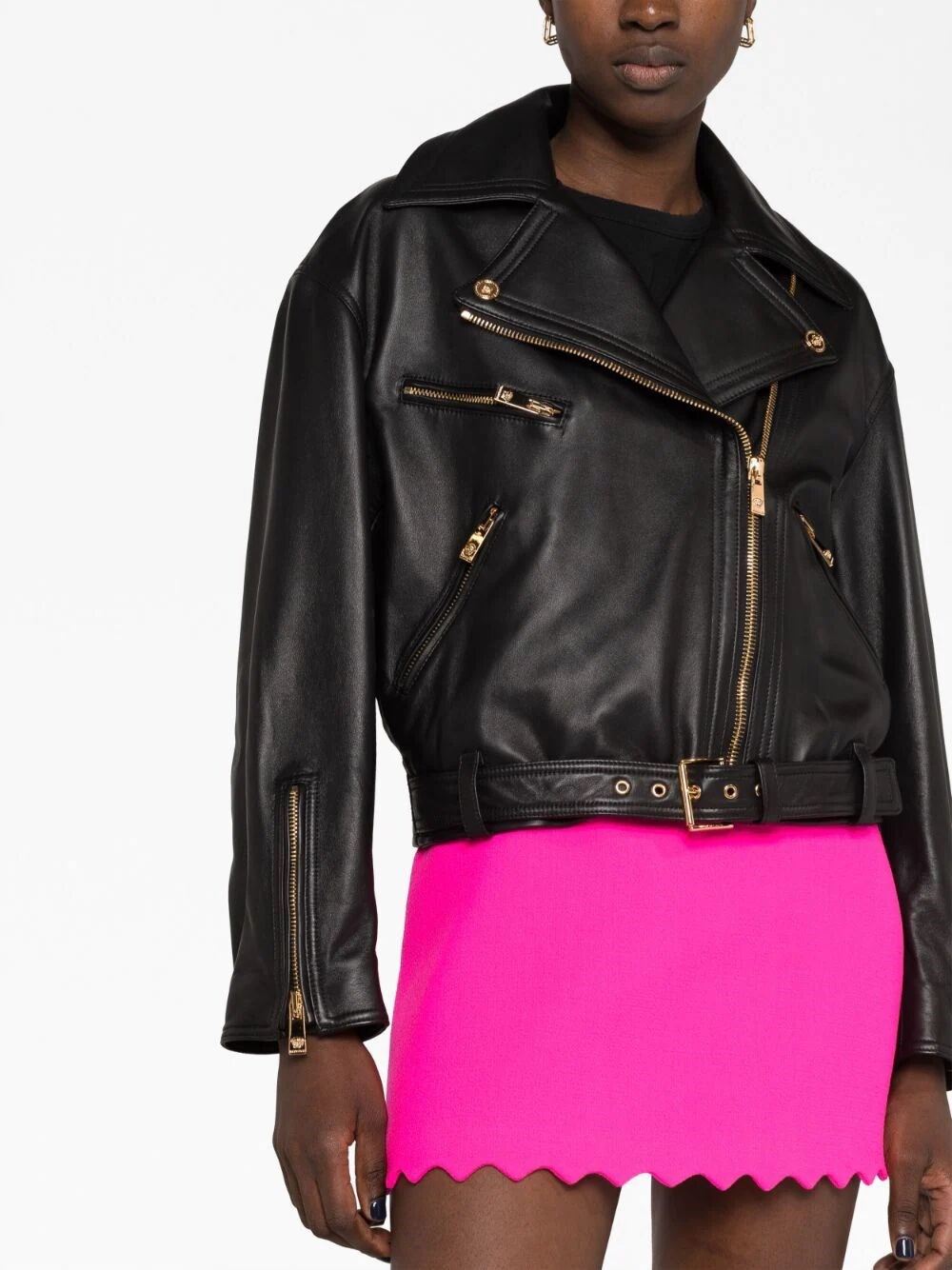 Medusa leather Biker Jacket