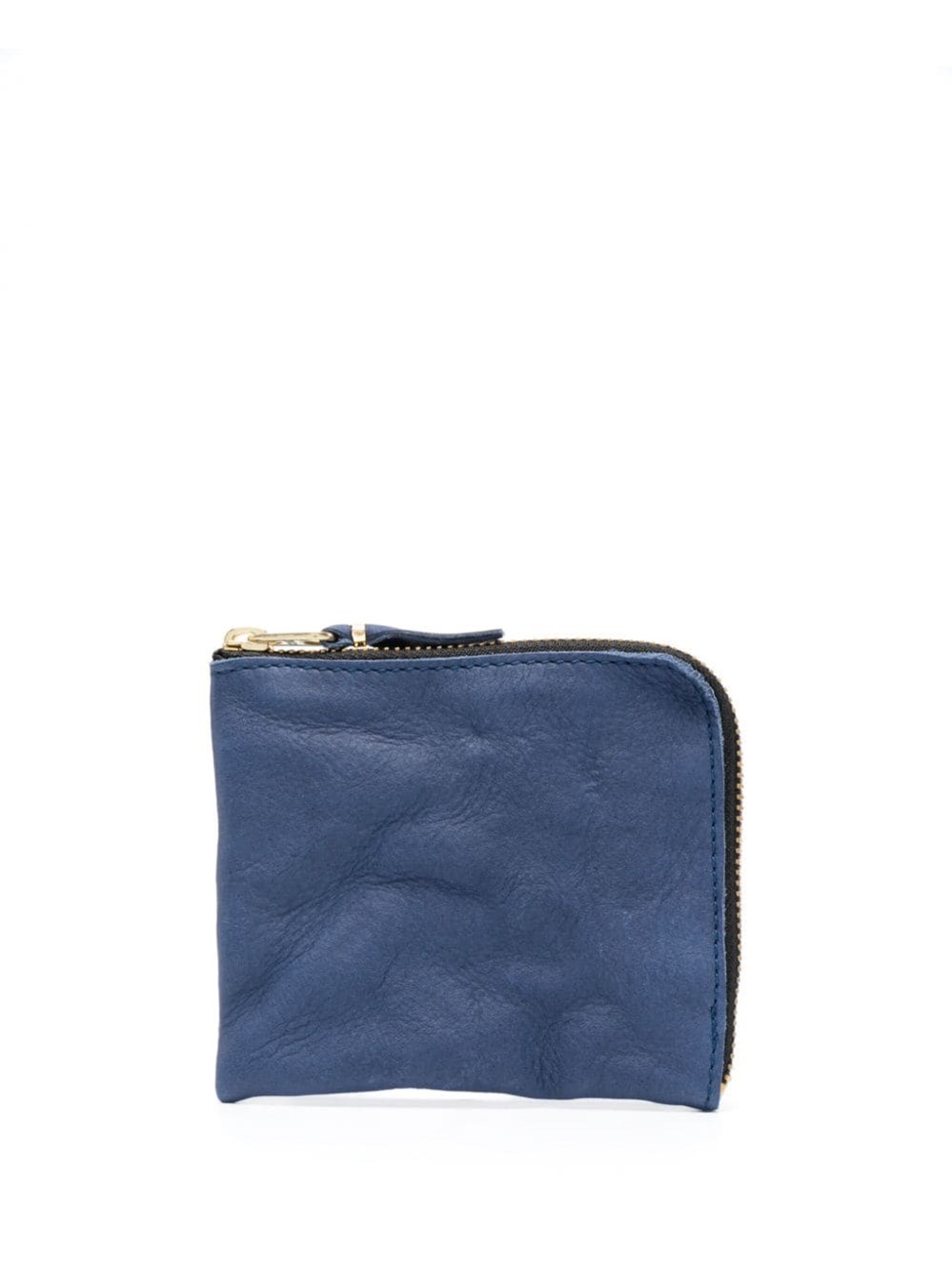 Comme Des Garçons Zipped Leather Wallet In Blue