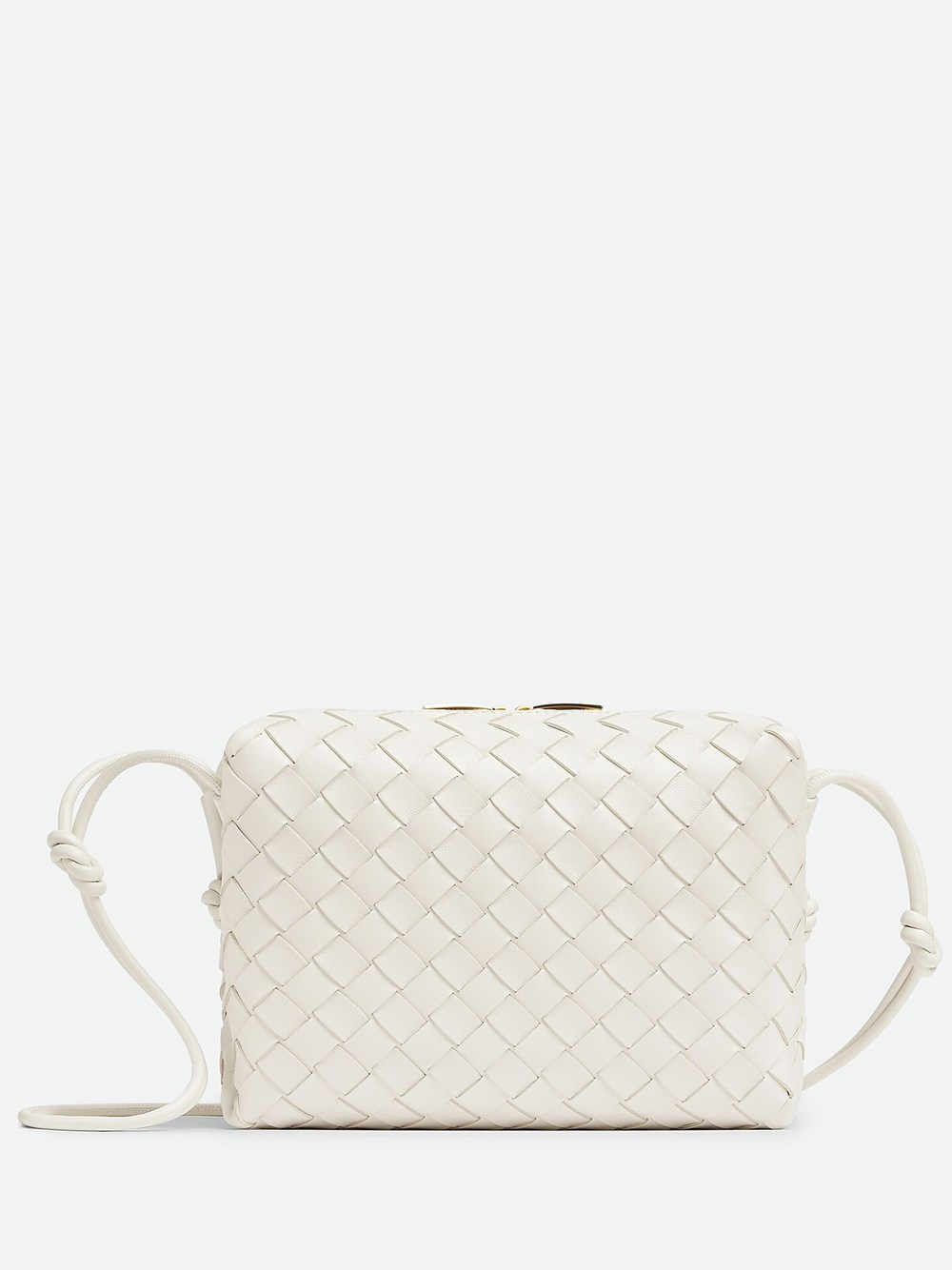 Bottega Veneta Small Lambskin Loop Camera Bag In White