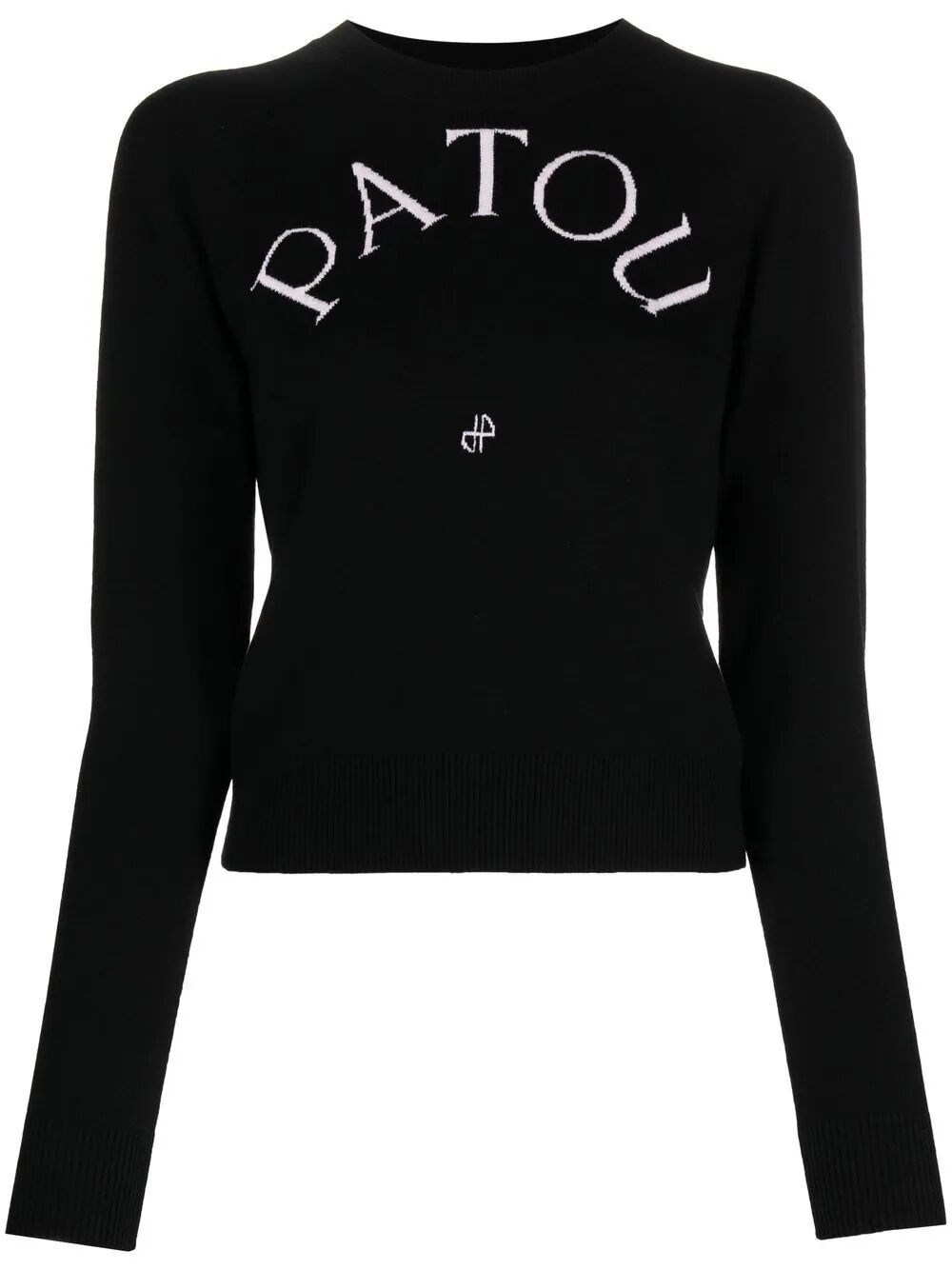 Patou Wool Sweater With Logo In Black