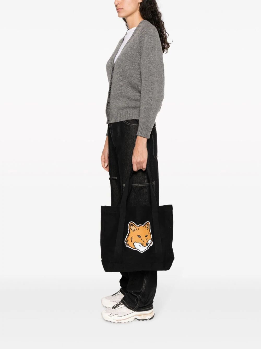 Fox head-print cotton Tote
