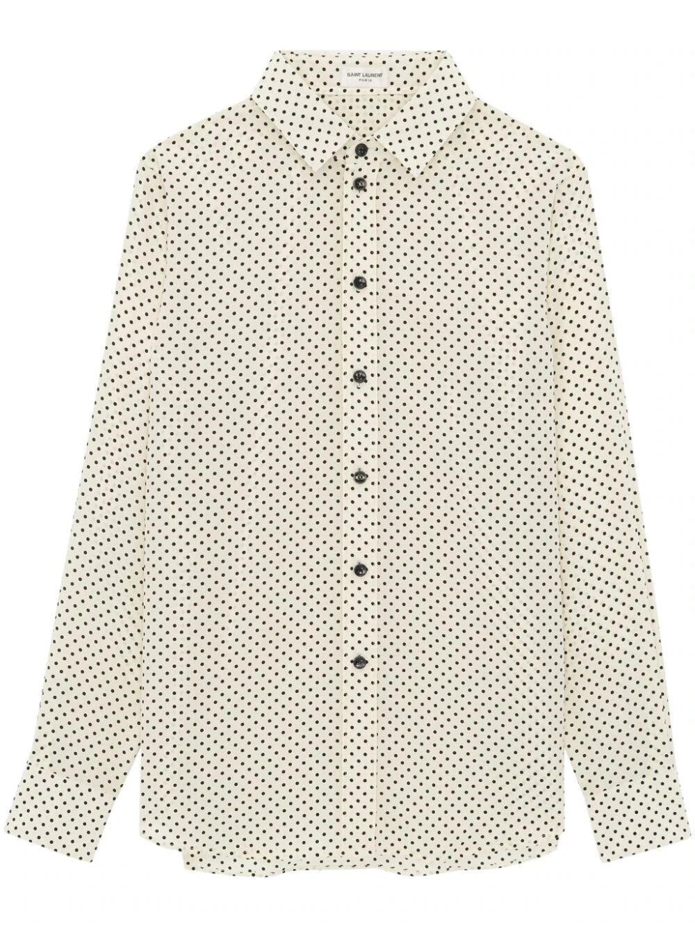 Polka dot print Silk Shirt